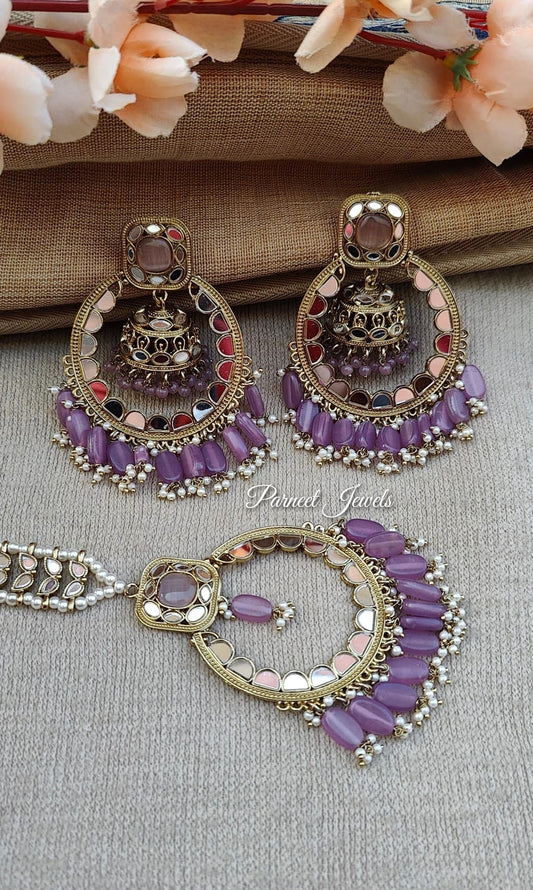 Somya Mirror Oversized Earrings Tikka