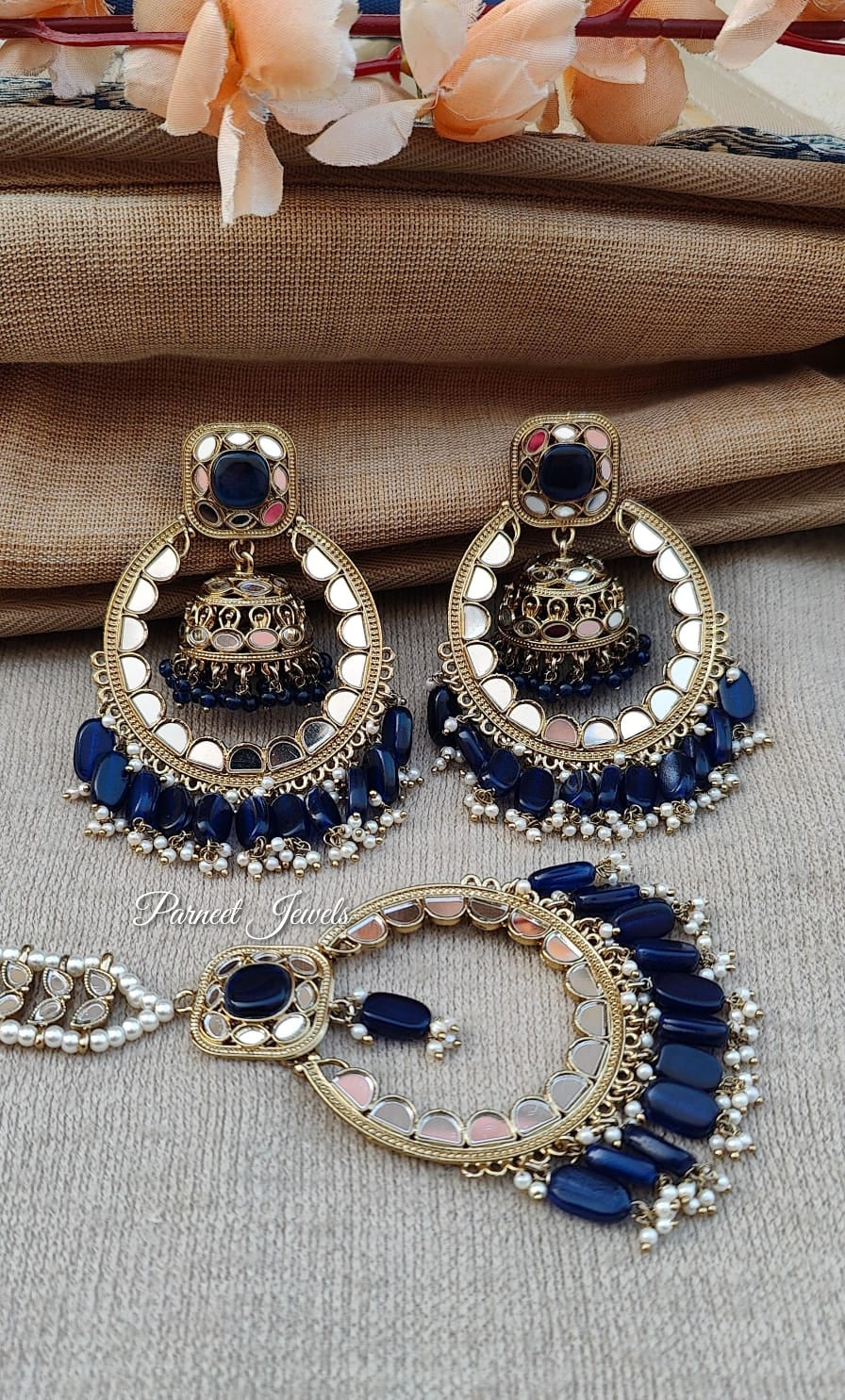 Somya Mirror Oversized Earrings Tikka