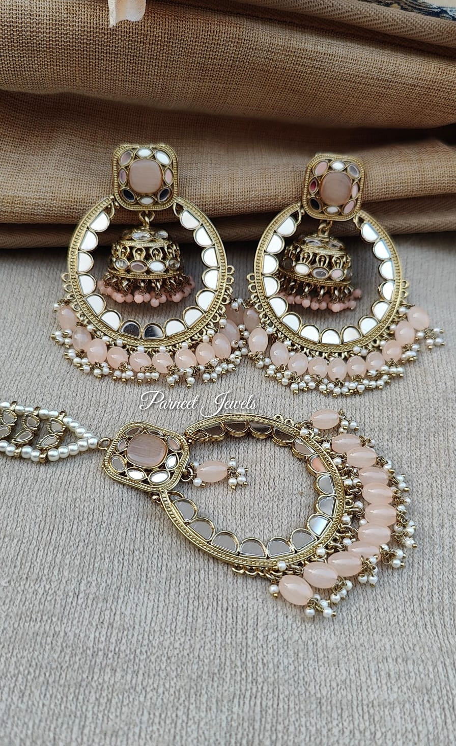 Somya Mirror Oversized Earrings Tikka