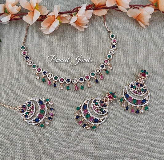 Ziya AD/CZ Necklace Set