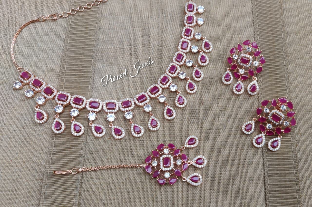 Garima AD/CZ Necklace Set