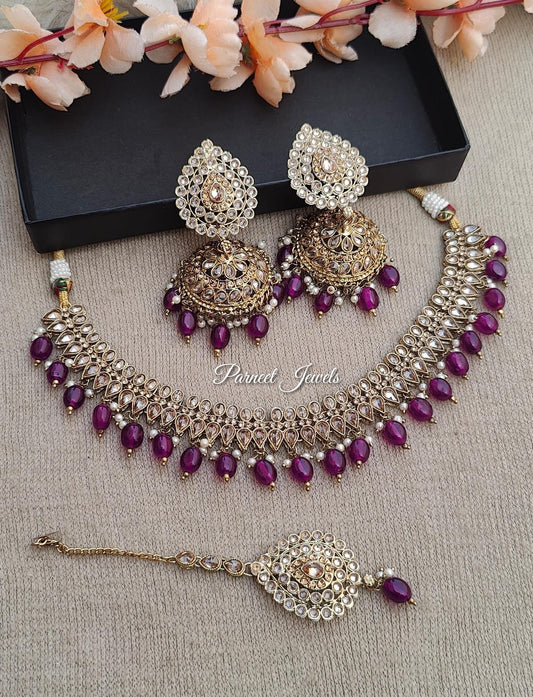 Yosheta Polki Necklace Set