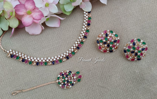 Ashwini AD/CZ Necklace Set