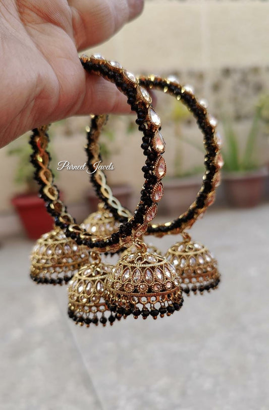 Ishani Polki Bangles (Black)