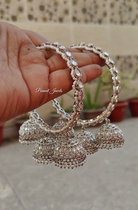 Ishani Polki Bangles (Silver)