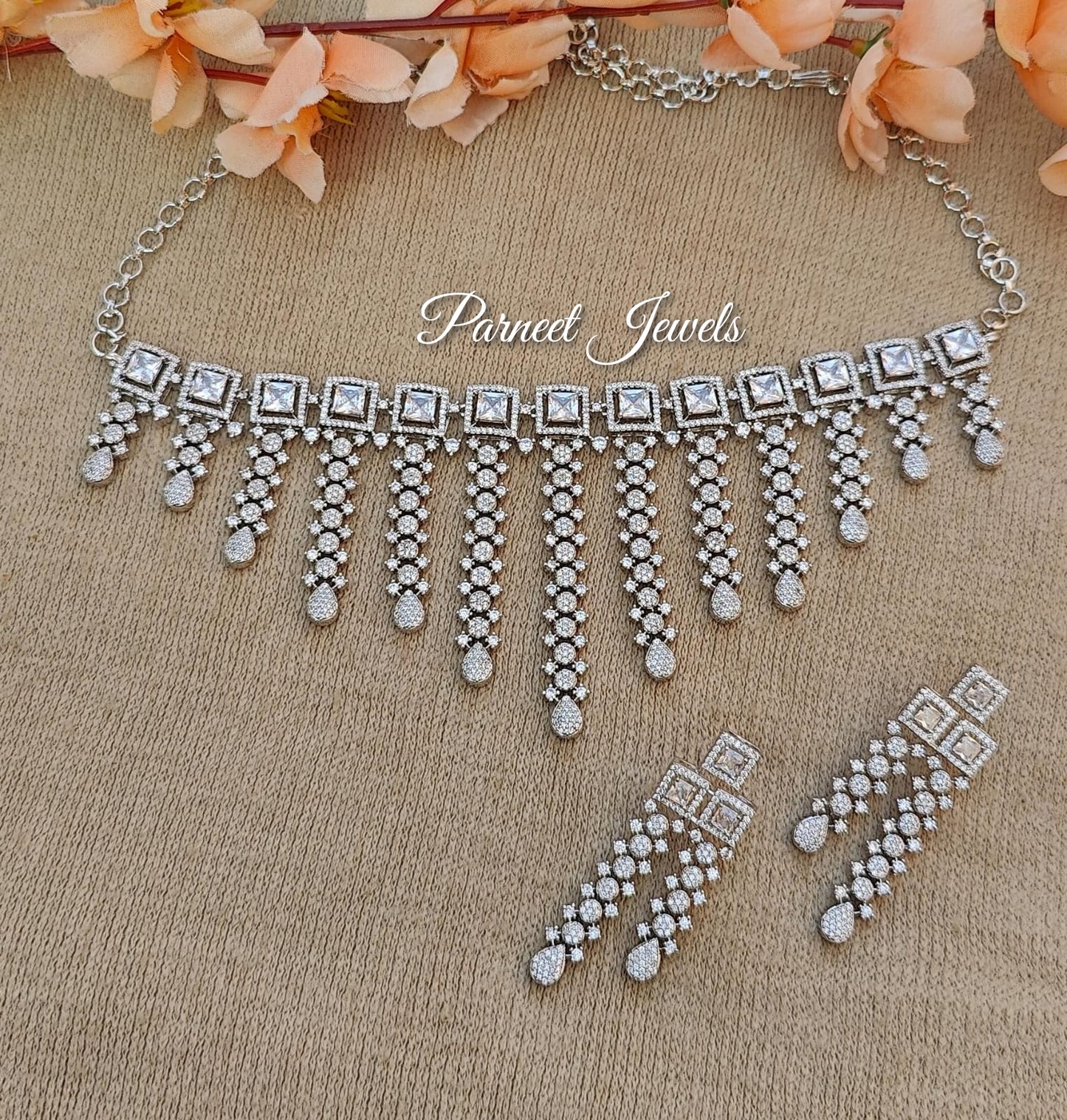 Keshvi AD/CZ Choker Set