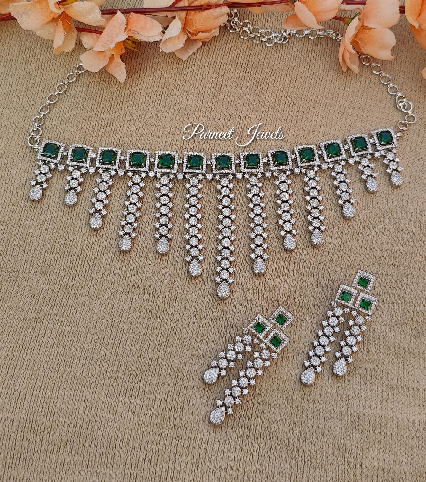 Keshvi AD/CZ Choker Set