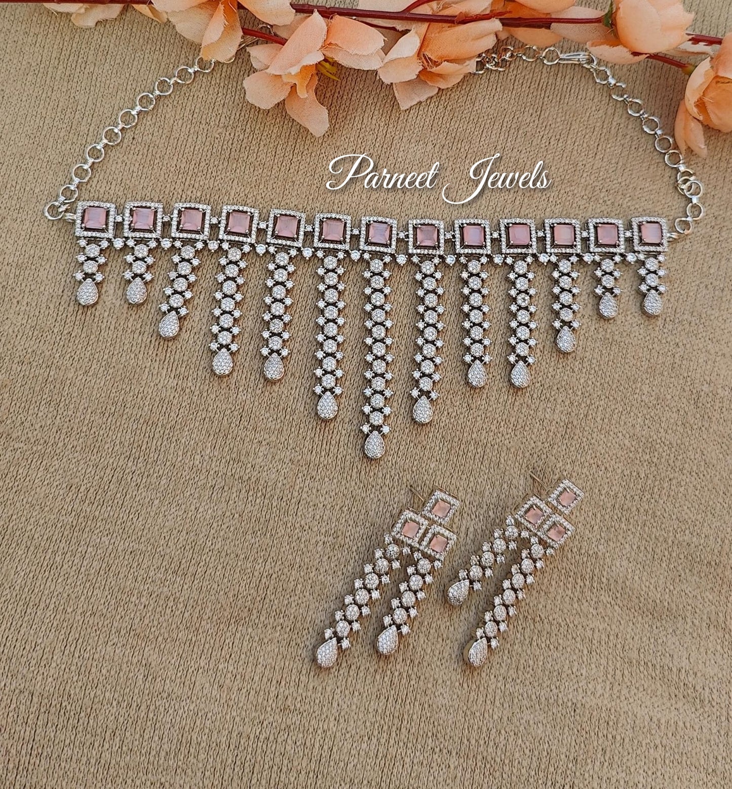 Keshvi AD/CZ Choker Set