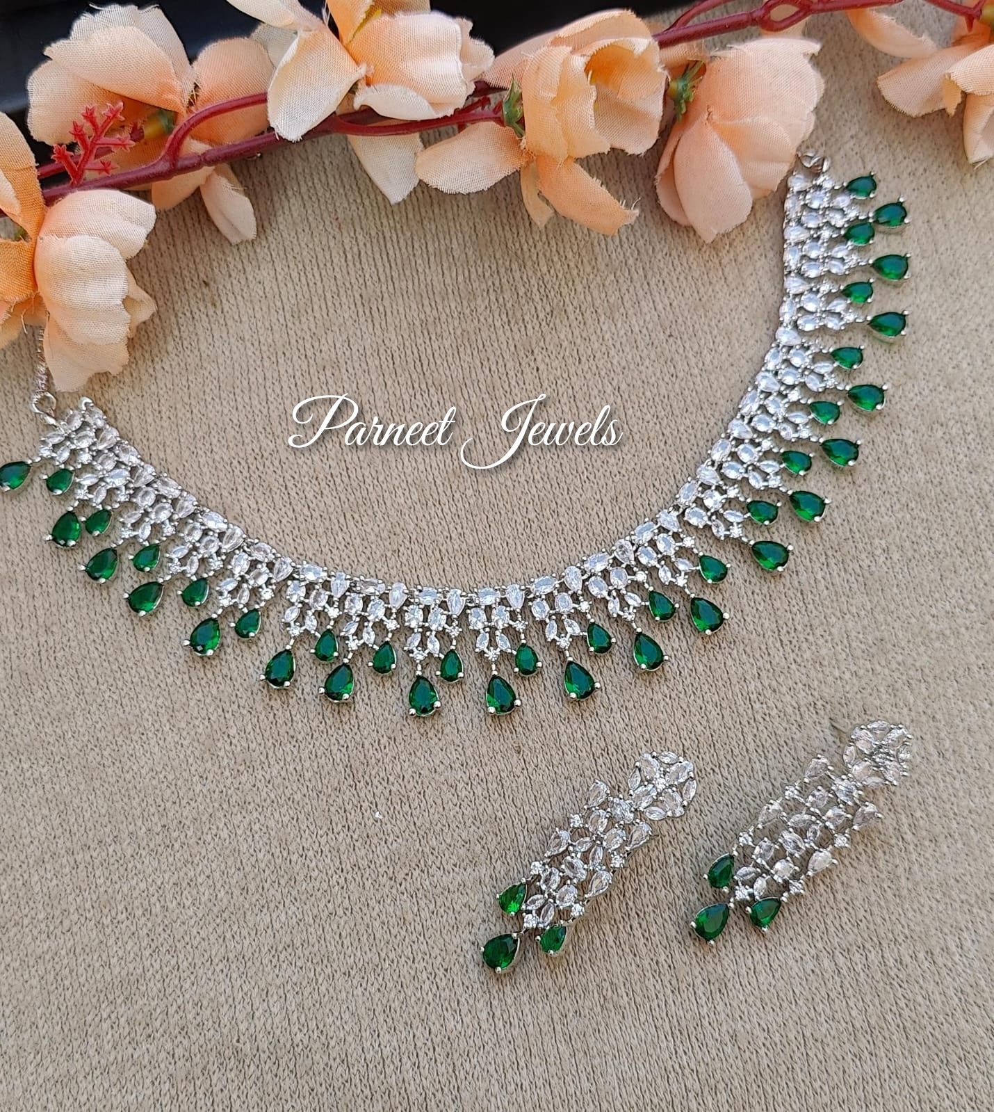 Sanchita AD/CZ Necklace Set