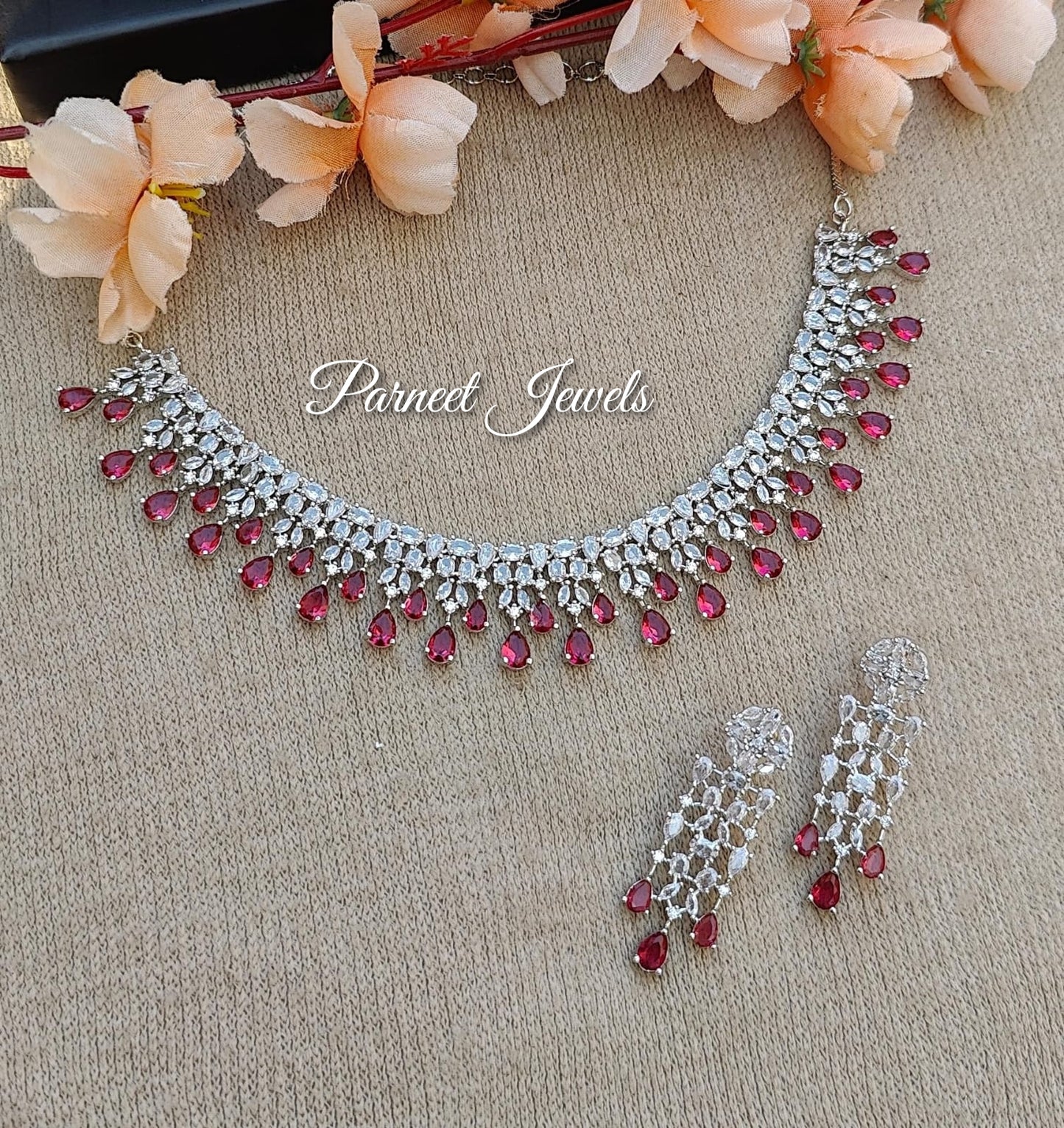 Sanchita AD/CZ Necklace Set