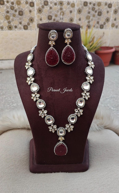 Shivika Long Uncut Necklace Set