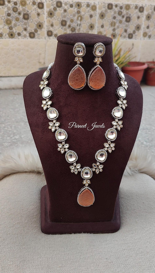 Shivika Long Uncut Necklace Set