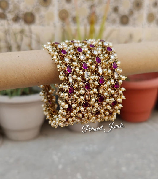 Varsha Polki Bangles (Purple)