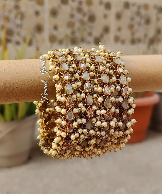 Varsha Polki Bangles (Grey)