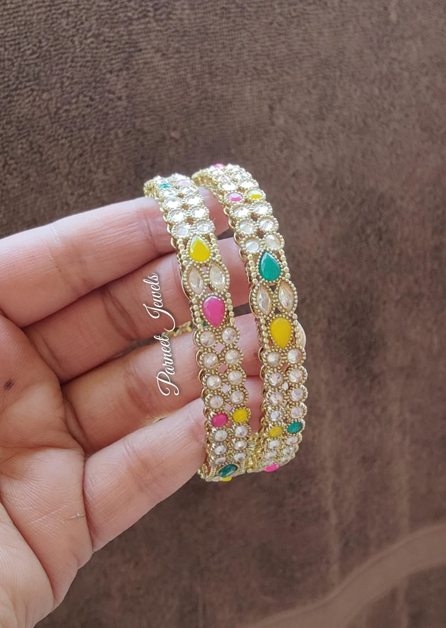 Shrija Polki Bangles (Multi)