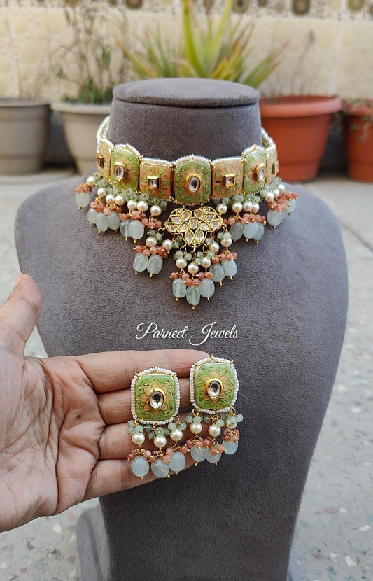 Prishti Meenakari Beaded Choker