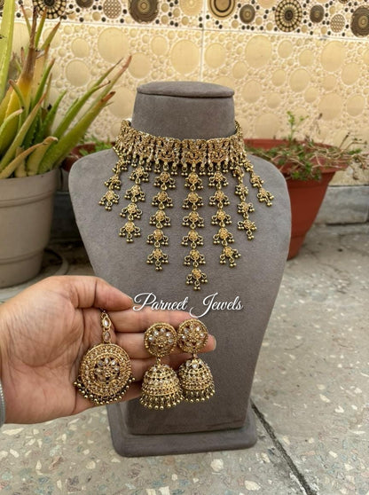 Samiha Polki Choker Set (Gold)