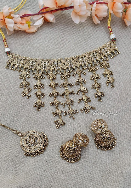 Samiha Polki Choker Set (Gold)