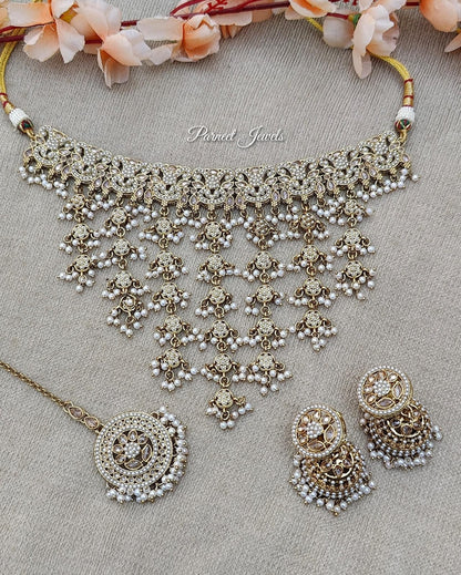 Samiha Polki Choker Set (Pearl)