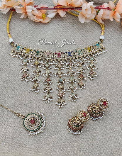 Samiha Polki Choker Set (Multi)