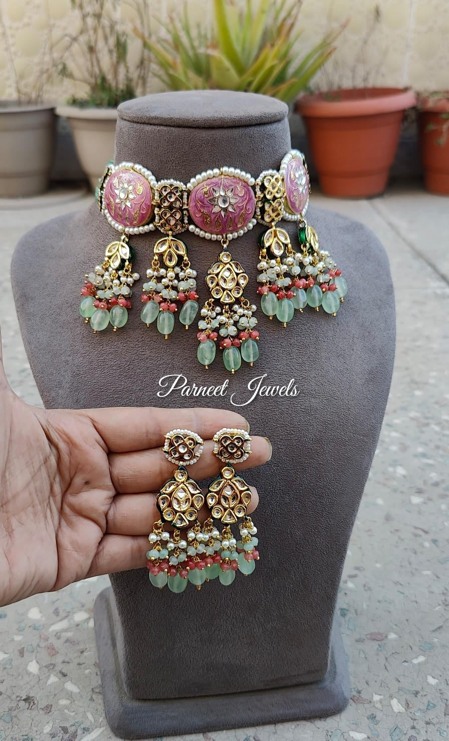 Minisha Meenakari Beaded Choker