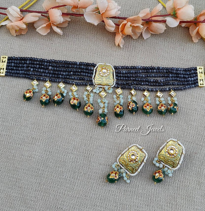 Aysha Meenakari Beaded Choker