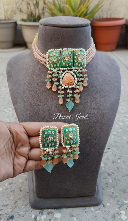 Dhani Meenakari Beaded Choker