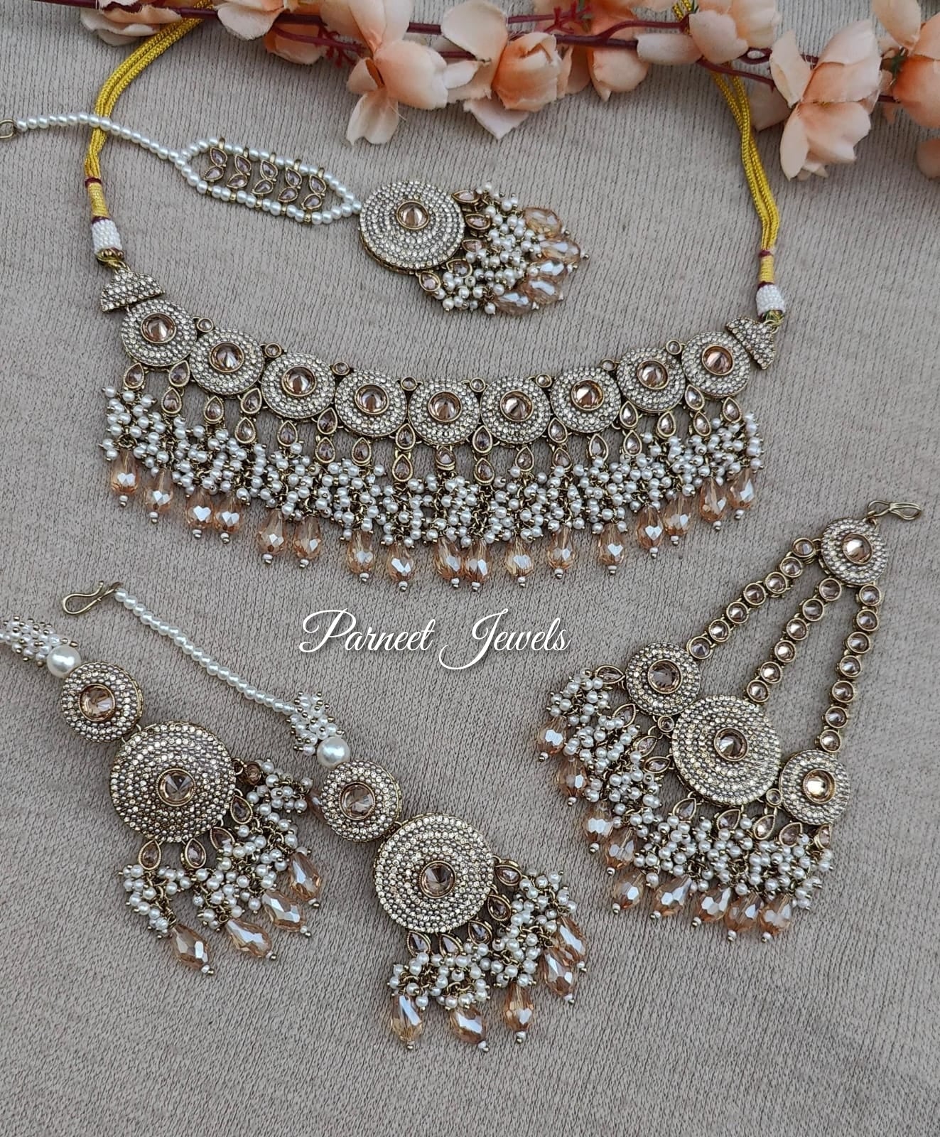 Areeba Polki Jhumar Necklace Set