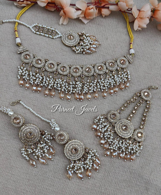 Areeba Polki Jhumar Necklace Set