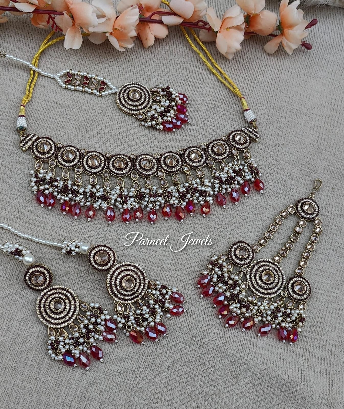 Areeba Polki Jhumar Necklace Set