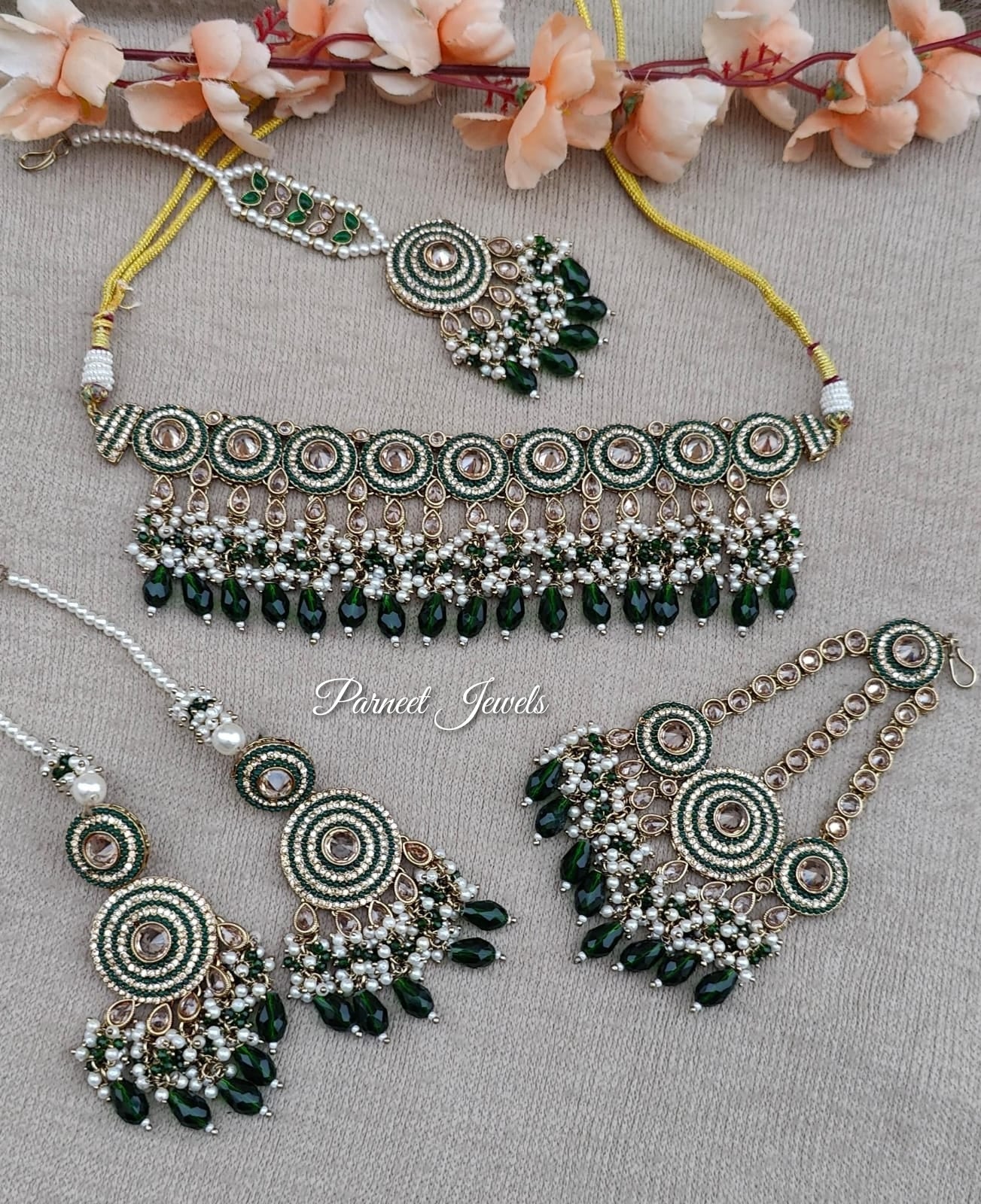 Areeba Polki Jhumar Necklace Set