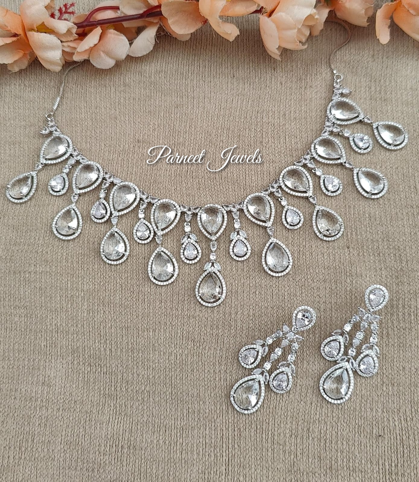 Meenal AD/CZ Necklace Set