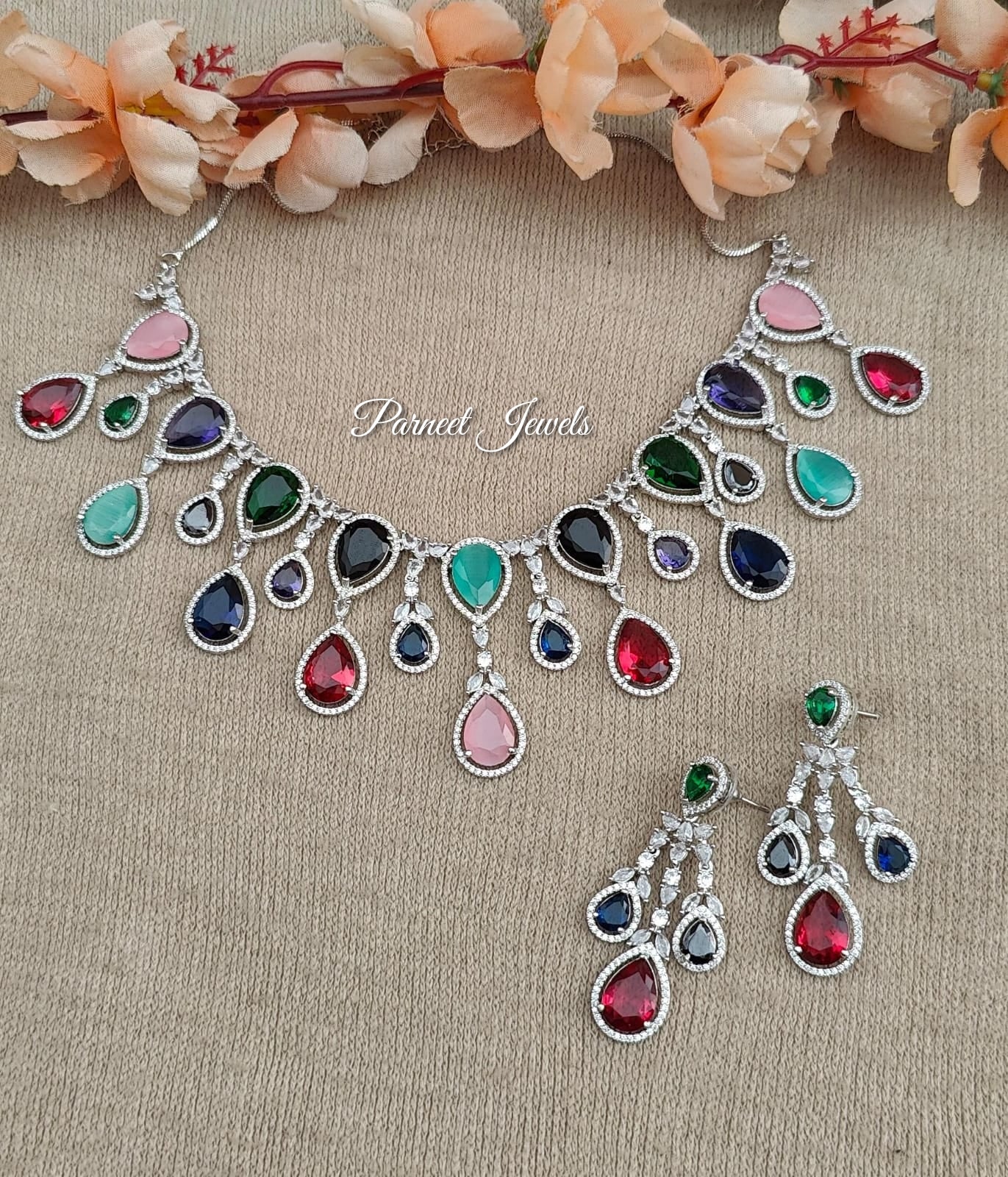 Meenal AD/CZ Necklace Set