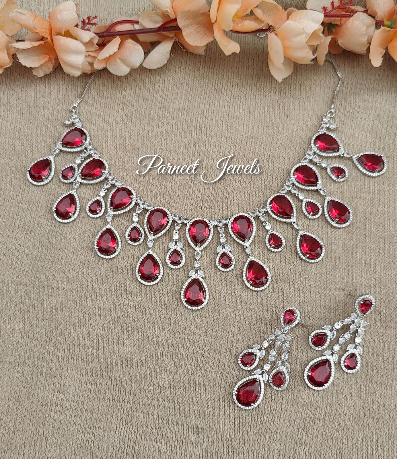 Meenal AD/CZ Necklace Set