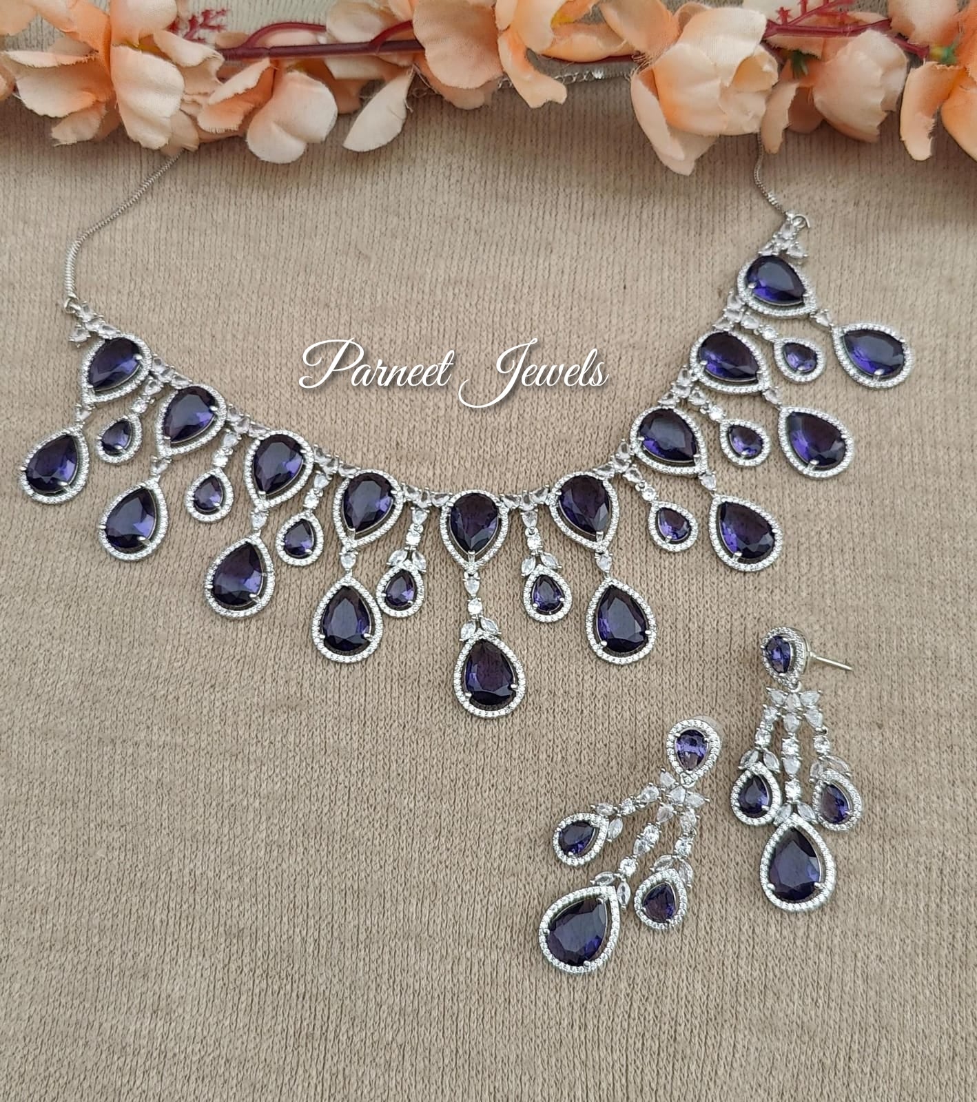 Meenal AD/CZ Necklace Set