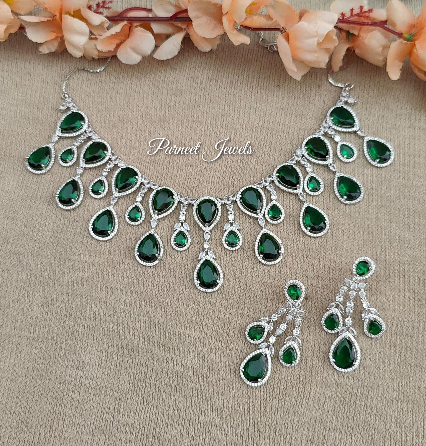 Meenal AD/CZ Necklace Set