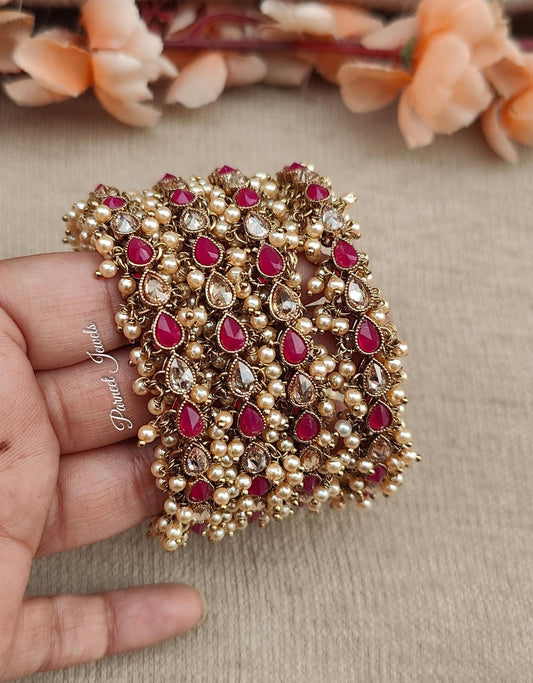 Varsha Polki Bangles (Ruby)