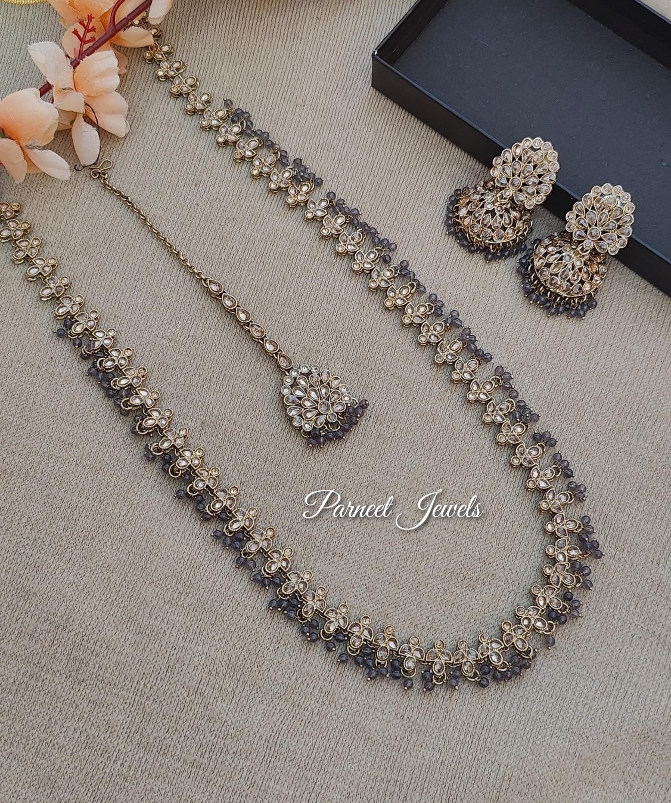 Sabiha Long Polki Necklace