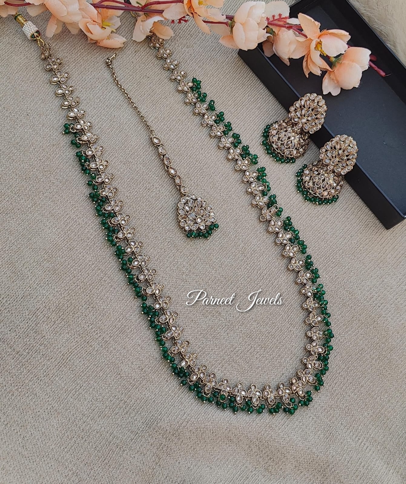 Sabiha Long Polki Necklace