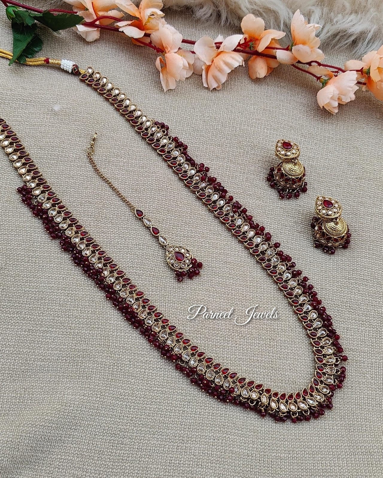 Rishitha Long Polki Necklace