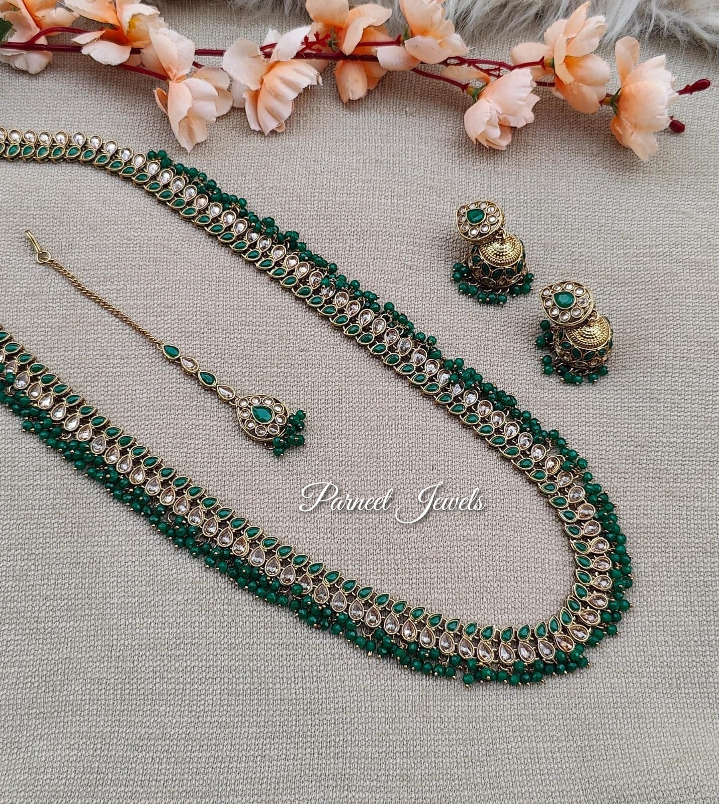 Rishitha Long Polki Necklace