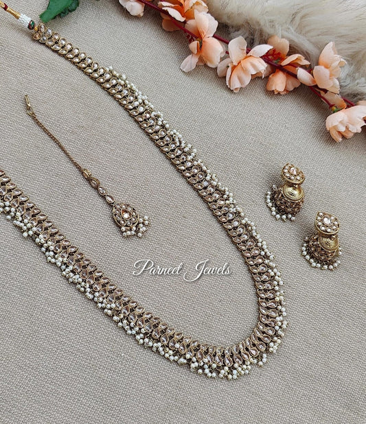 Rishitha Long Polki Necklace