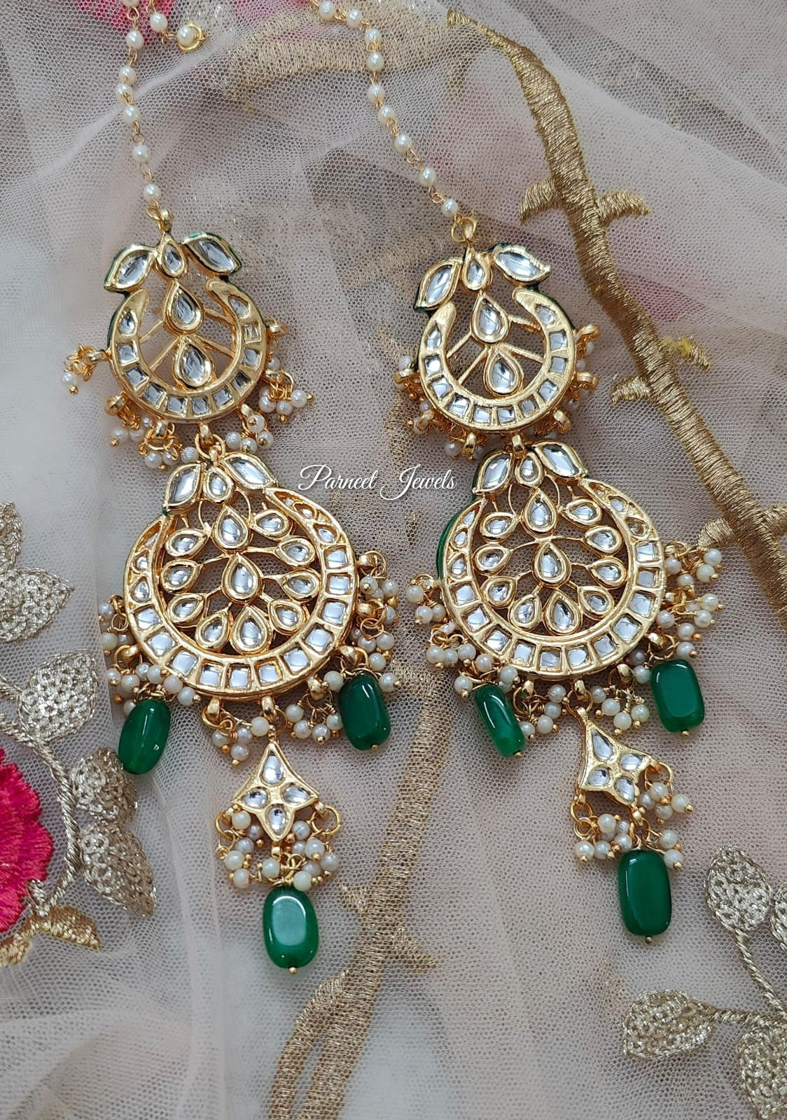 Sheeba Long Kundan Earrings