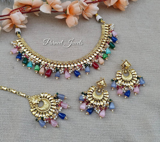 Pranjal Gold Necklace Set