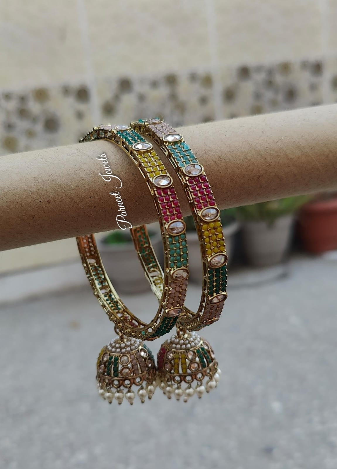 Shama Polki Bangles (Multi)