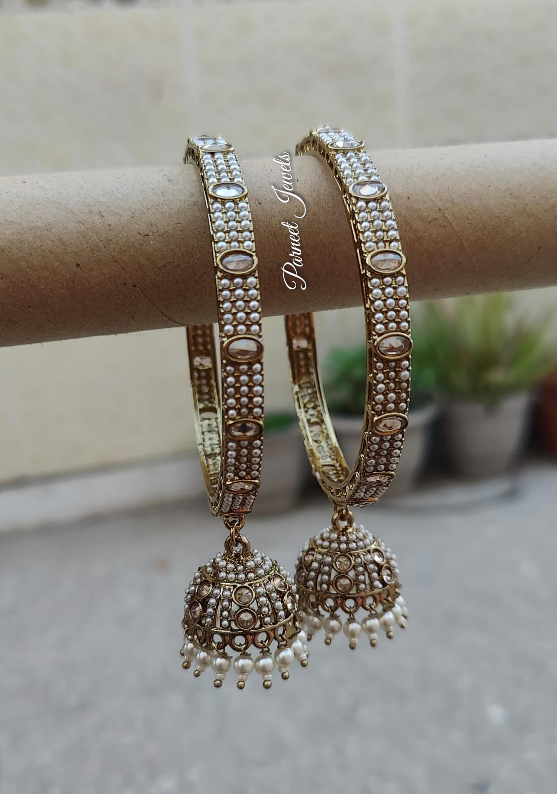 Shama Polki Bangles (Pearl)