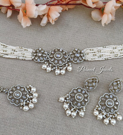 Amina AD/CZ Choker Set