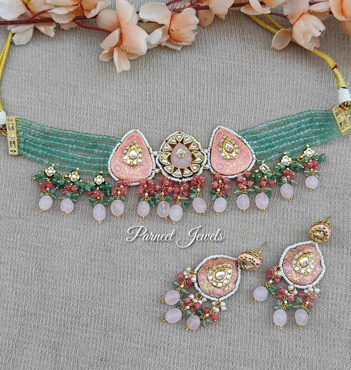 Pulkita Meenakari Beaded Choker