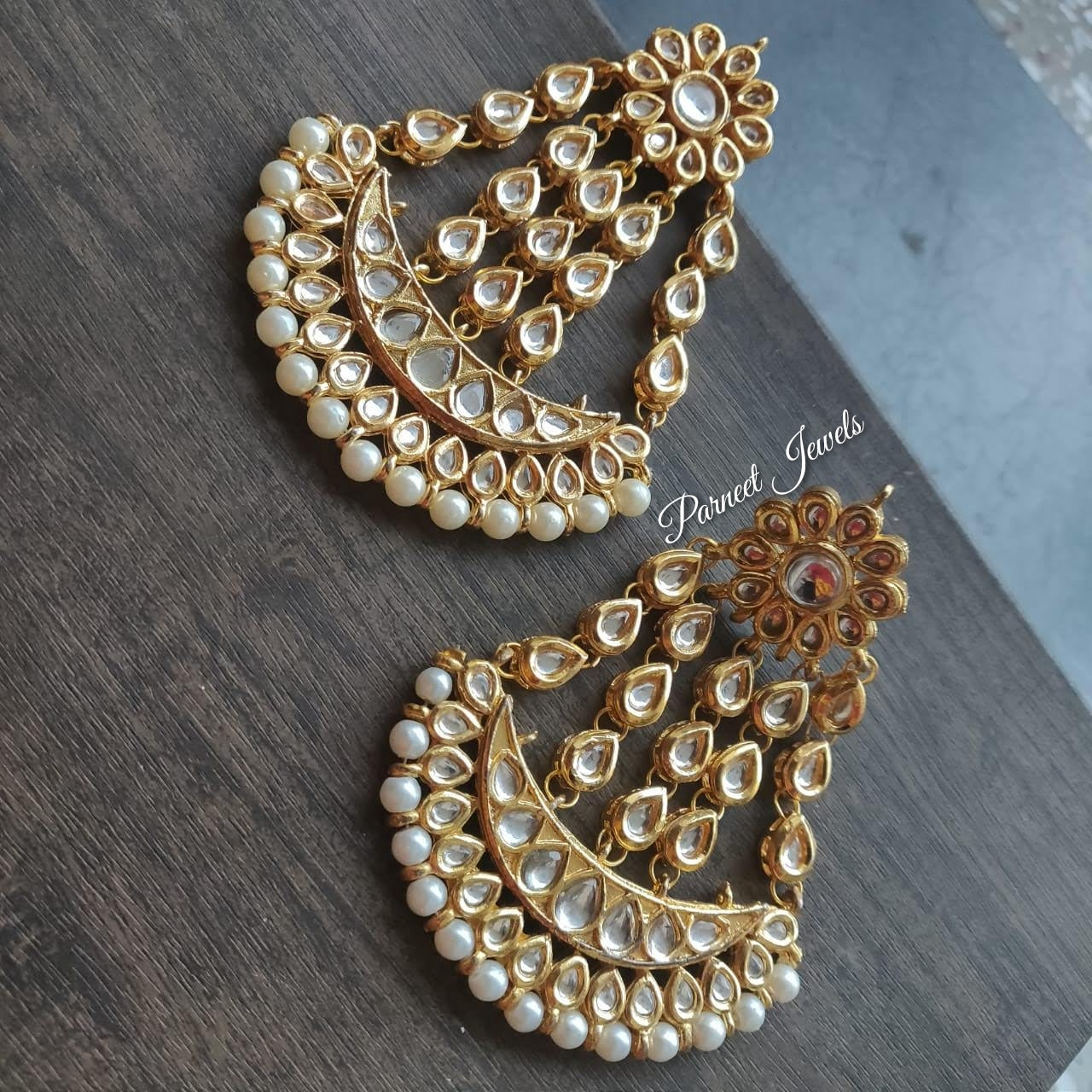 Sanjh Oversized Kundan Earrings