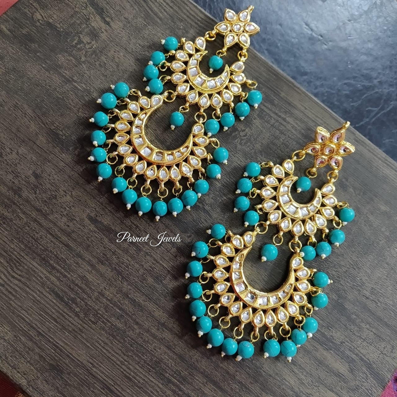 Japnoor Oversized Kundan Earrings